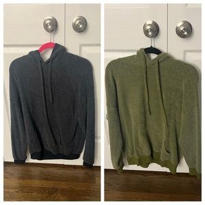 2 SOFT SERVE Original Cloud Cotton Hoodies Olive and Gray Women’s Size M